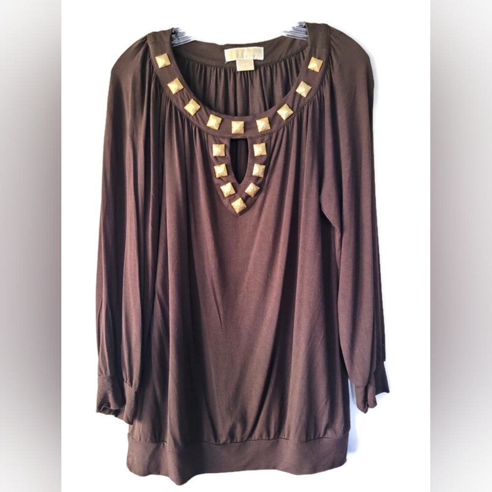 Michael Kors Long Sleeve Top with Metal embellishments Sz M